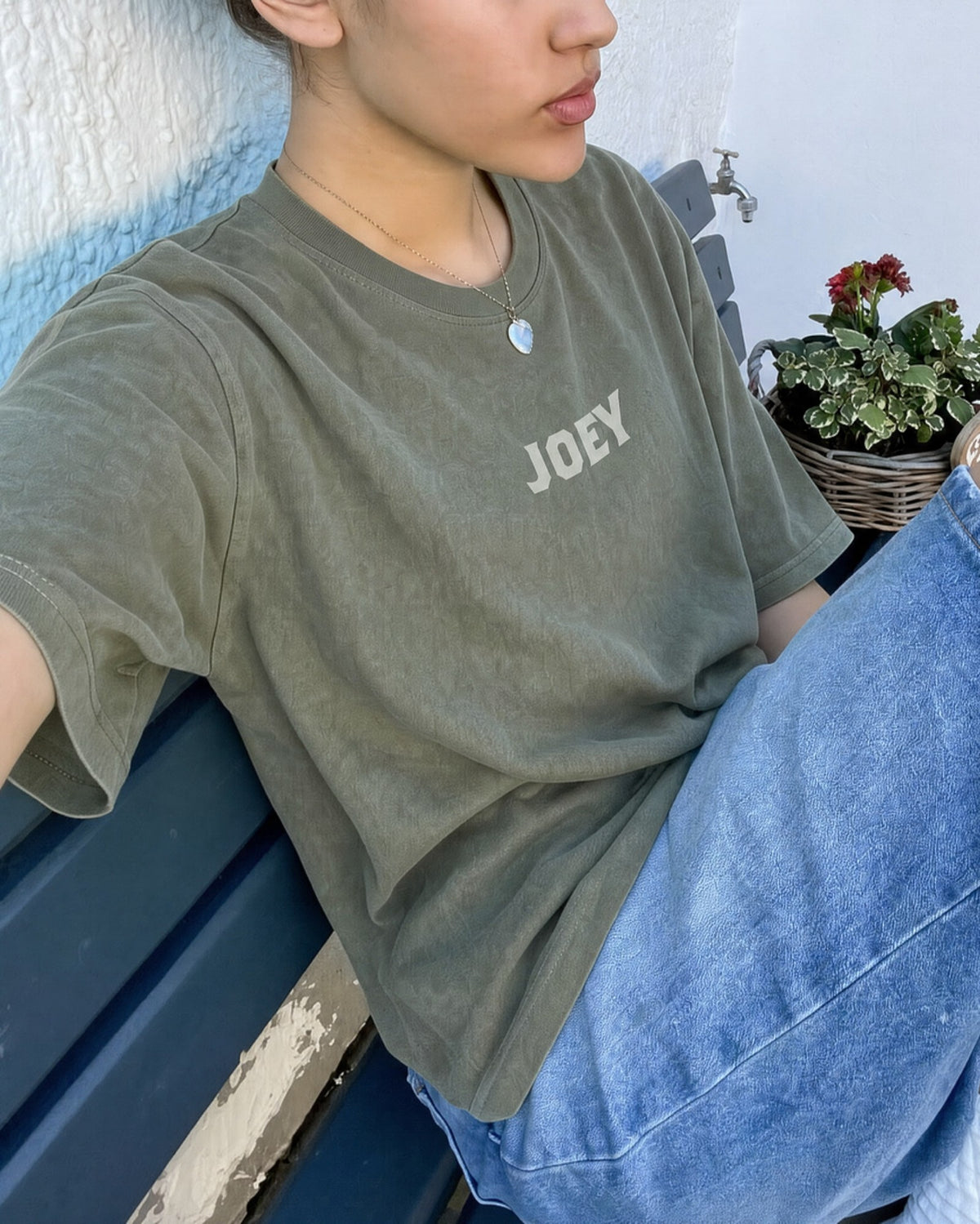 Remera Joey Oversize | Verde Stone-Wash | 1
