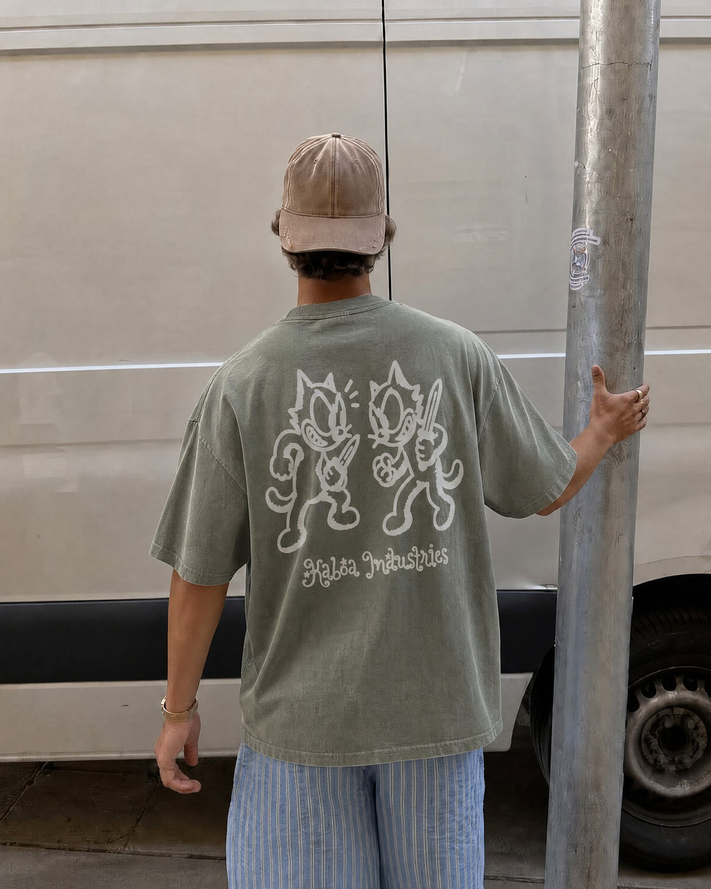 Remera Nada Personal Oversize | Verde Stone-Wash | 5
