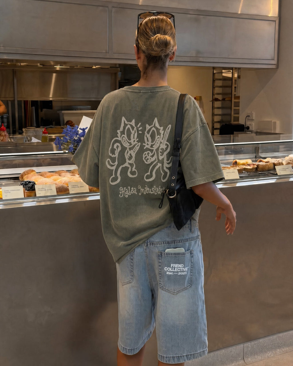 Remera Nada Personal Oversize | Verde Stone-Wash | 6