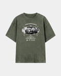 Remera Sopranos Oversize Verde Stone-Wash - frente