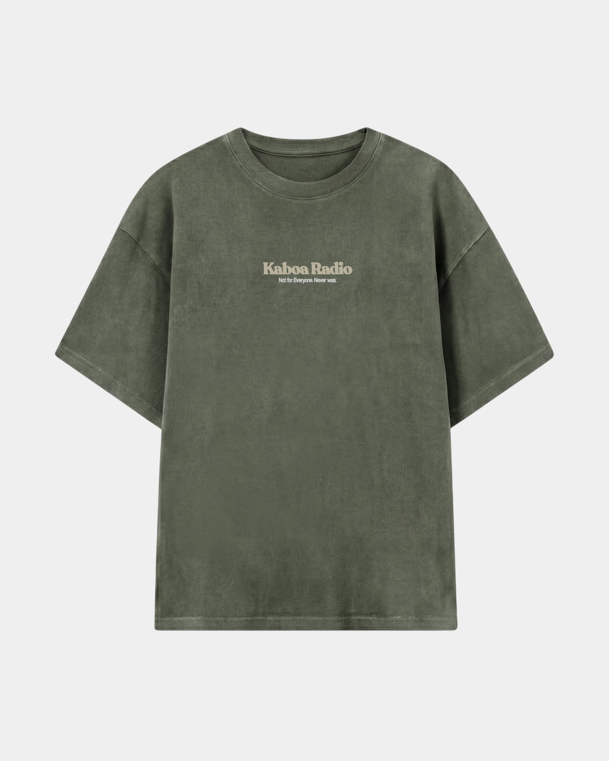 Remera Street Sound Oversize Verde Stone-Wash - frente
