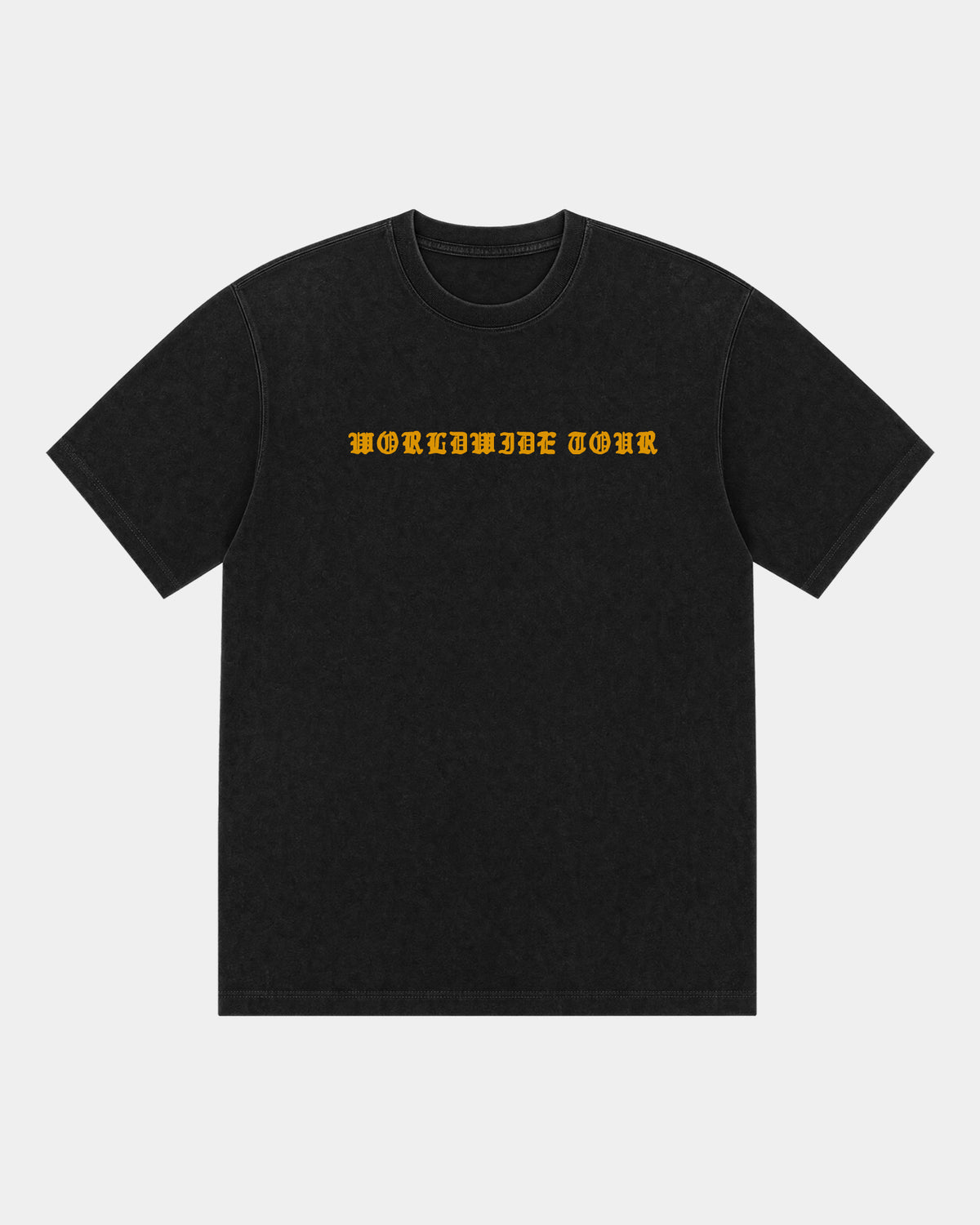 Remera Kaboa Regular | Negro Stone Wash | mockup frente