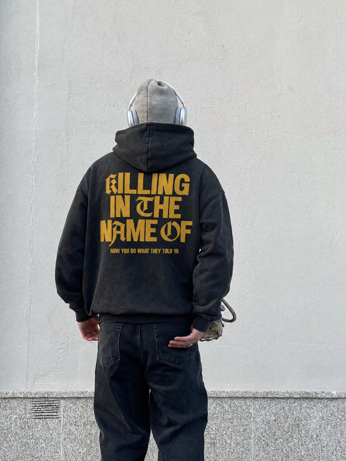 Hoodie Rage Against The Machine | Negro Stone Wash | 6