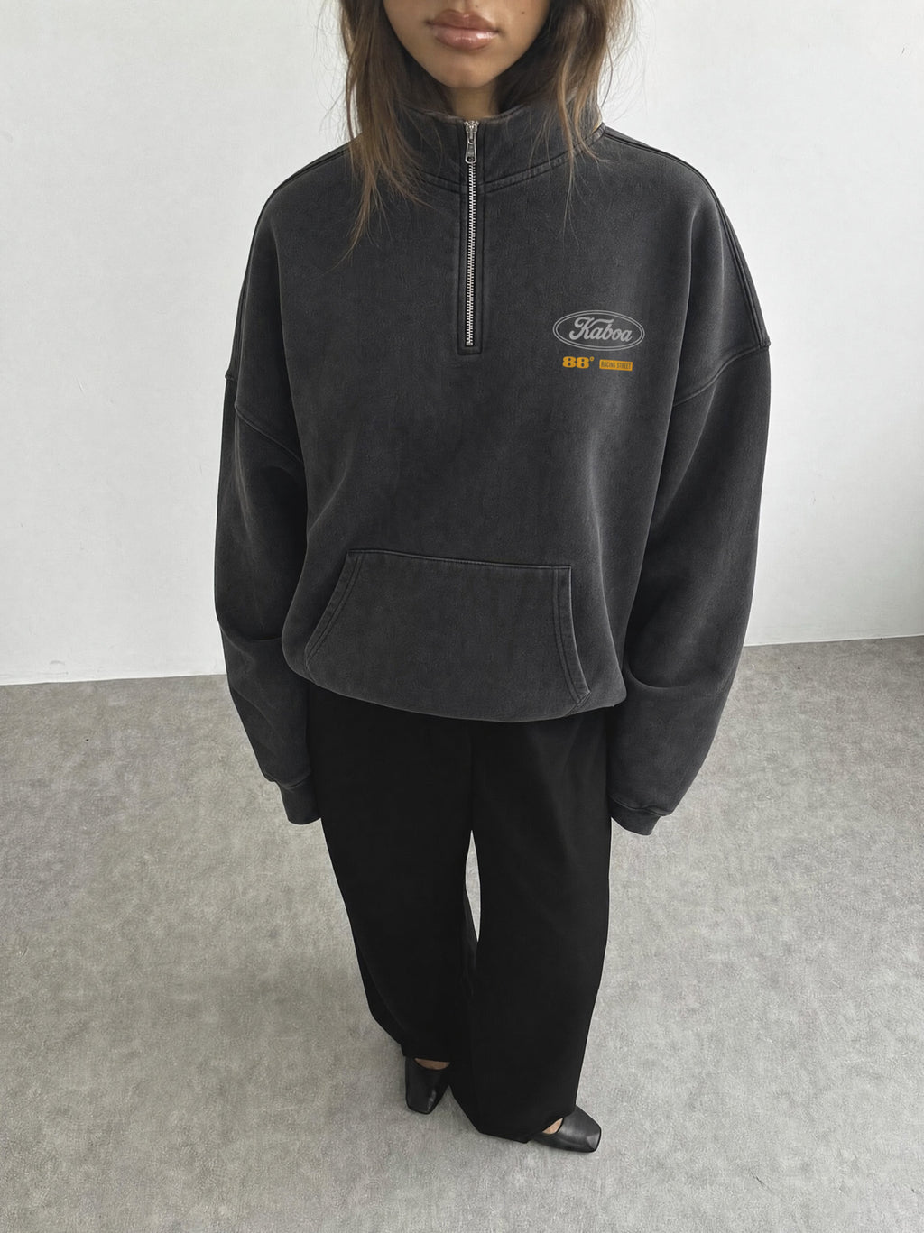 Half Zip Kaboa | Negro Stone Wash | 3