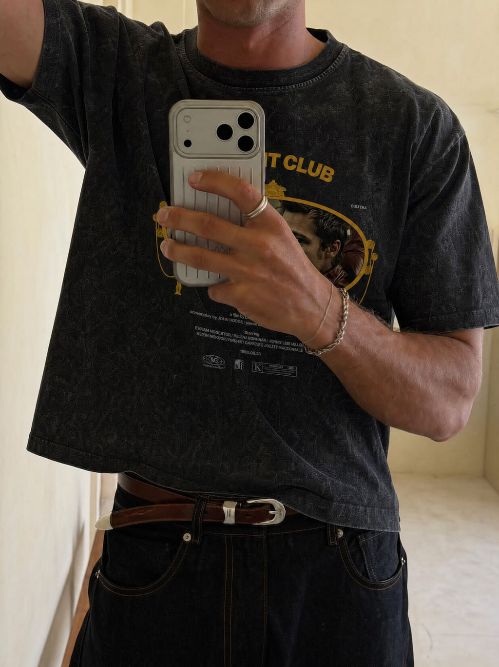 Remera Fight Club Oversize | Negro Stone Wash | 2