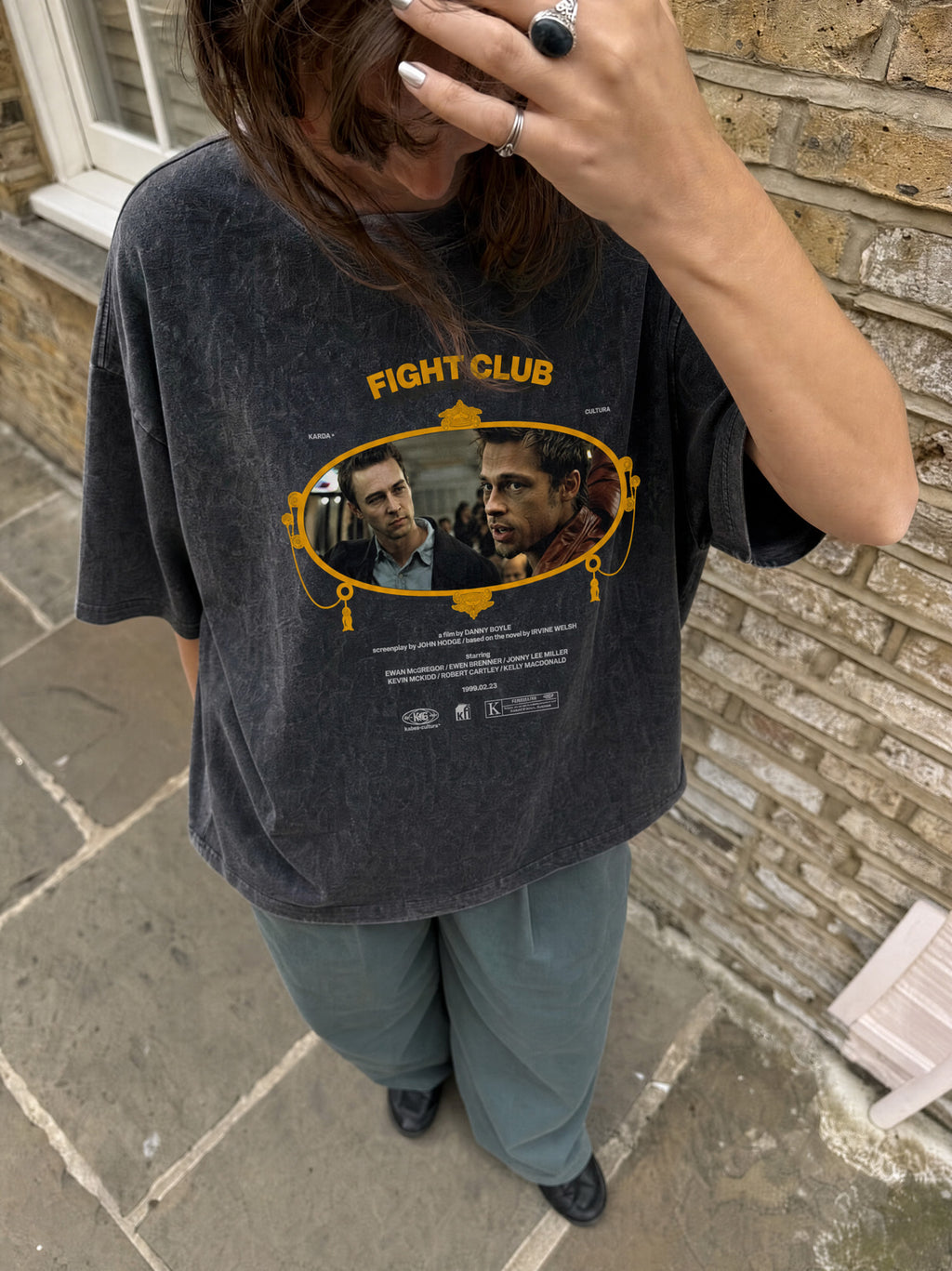 Remera Fight Club Oversize | Negro Stone Wash | 3