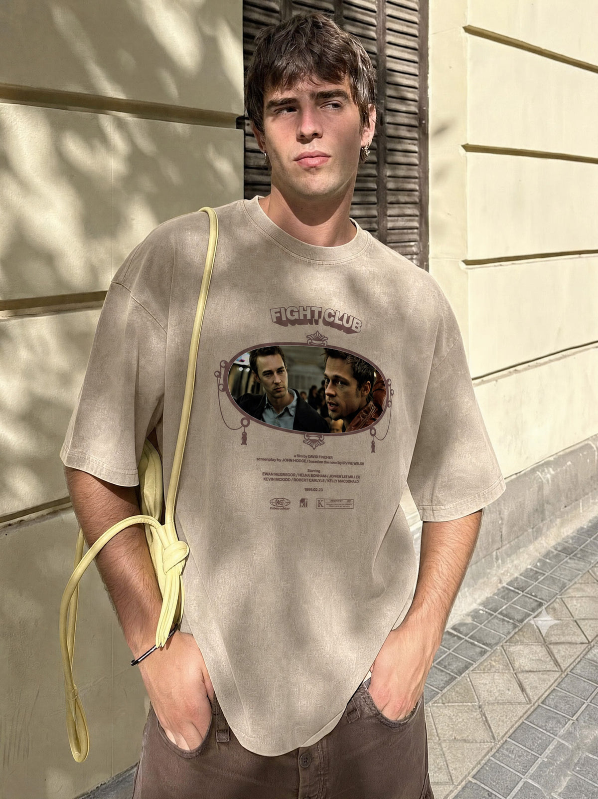 Remera Fight Club Oversize | Marrón Stone-Wash | 3