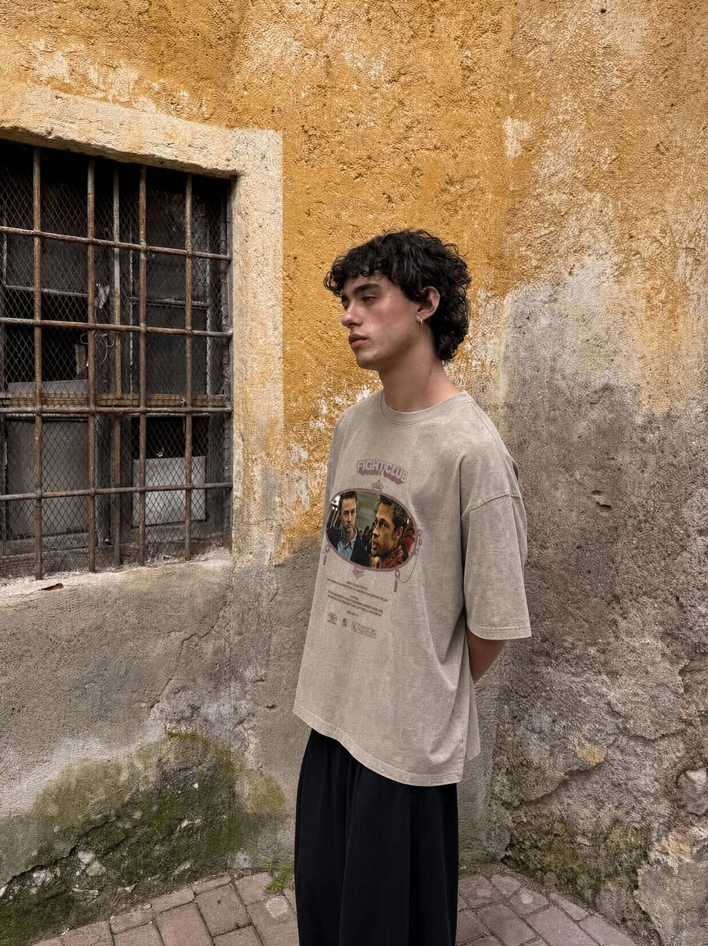 Remera Fight Club Oversize | Marrón Stone-Wash | 4